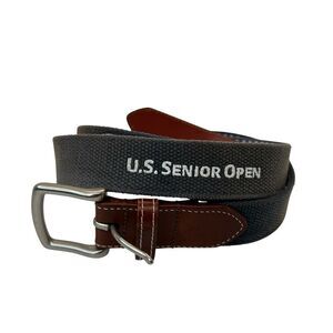 Men's Peter Millar sz 44 us senior open Golf Belt leather solid brass made in us